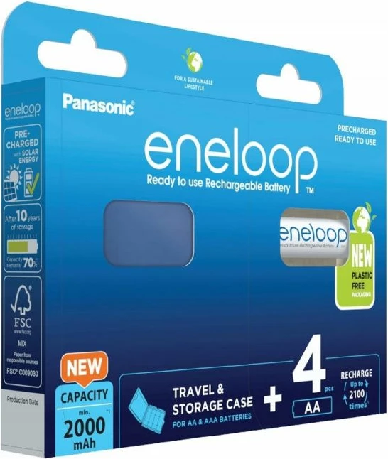Bateria të rikarikueshme Panasonic Eneloop AA 2000mAh 4 copë me kuti