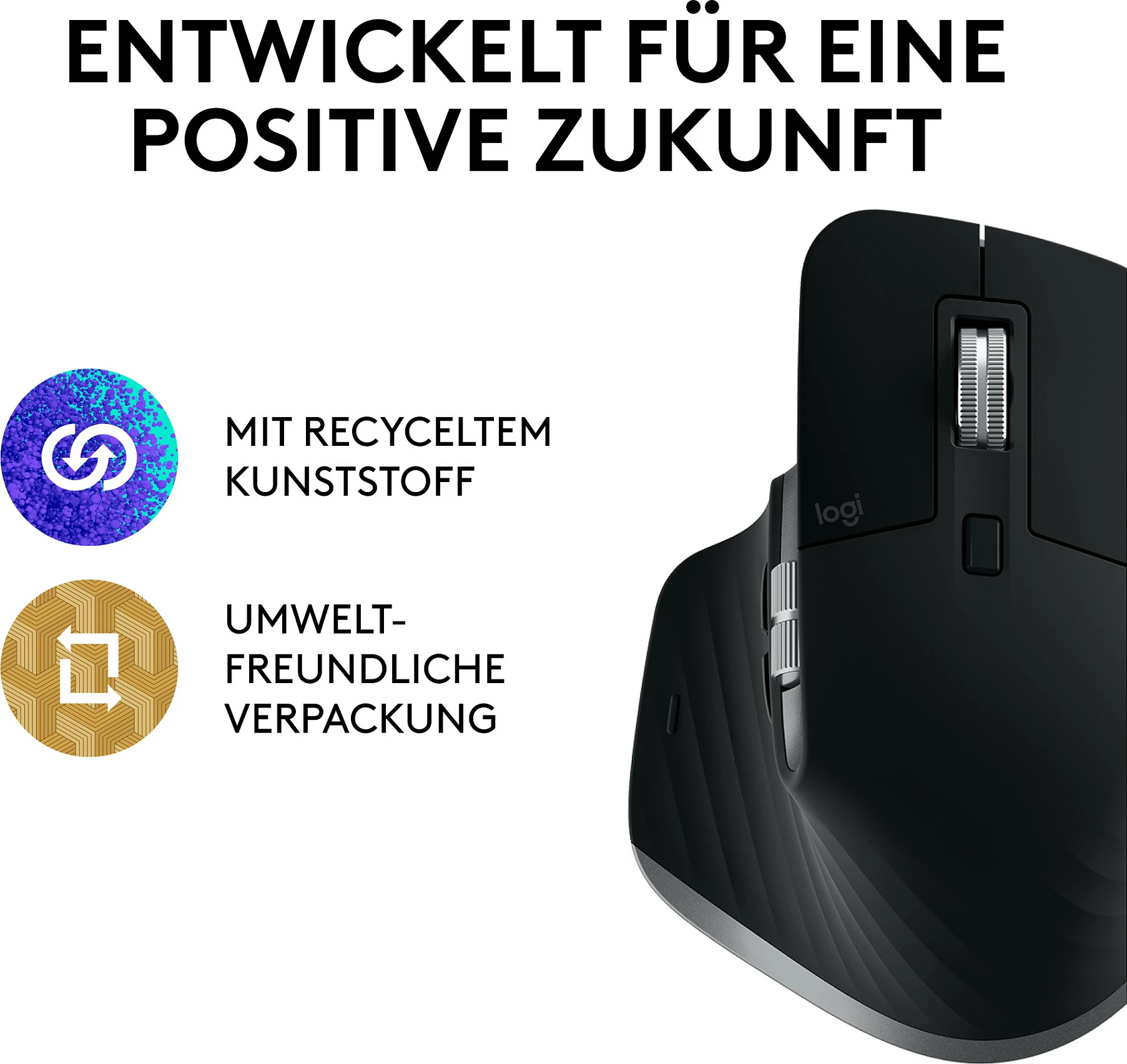 Maus Logitech MX Master 3S për Mac, Wireless, 8000 DPI, E zezë, Argjendtë