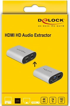 Ekstraktor audio HDMI DeLOCK HDMI HD Audio Extractor 4K 60Hz, eARC, 2x HDMI Out, Micro-USB, argjendtë