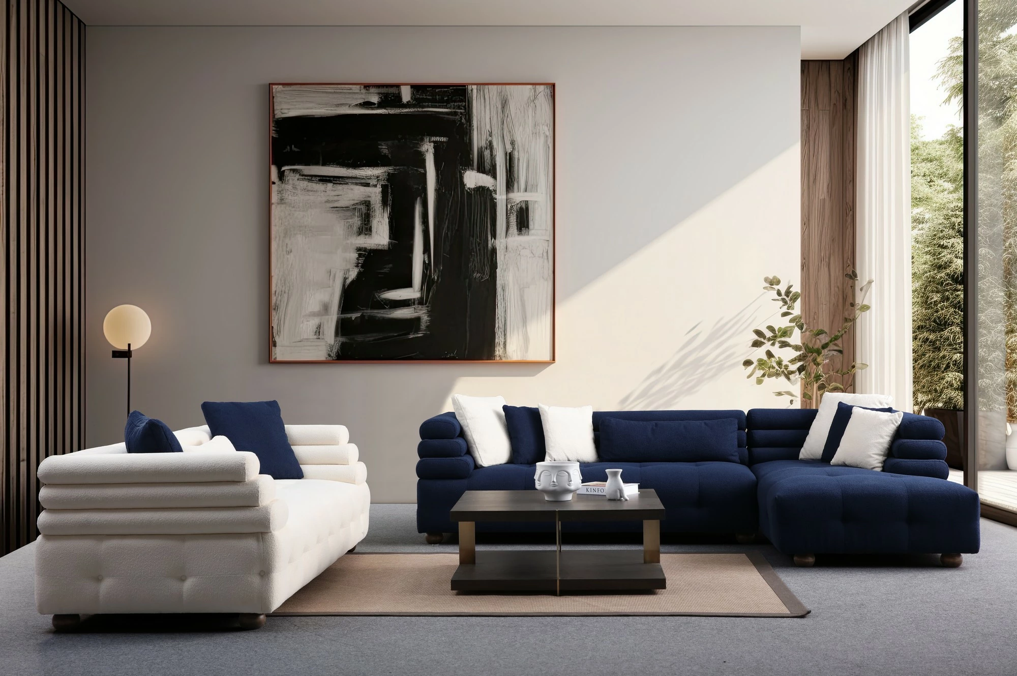 Divan treshe Atelier del Sofa, Boston 3, i bardhë
