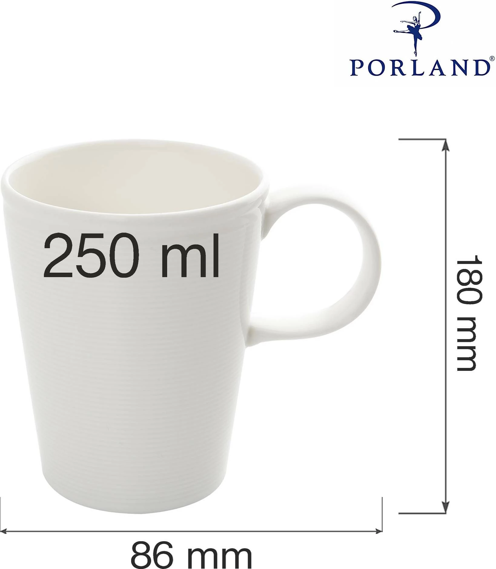 Filxhan Porland Line 250 ml, krem, set 6 copë