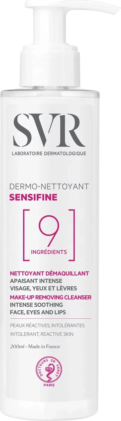Largues grimi dhe pastrues fytyre SVR Sensifine Dermo-Cleansing Lotion për femra, 200ml