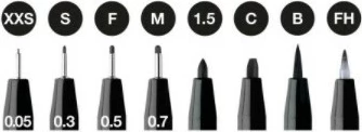 Set lapsa artistikë Faber-Castell Pitt Artist Pens 8 copë, e zezë