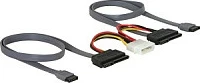 Kabllo SATA DeLOCK All-in-One për 2x HDD/SSD, 0.5 m, e zezë