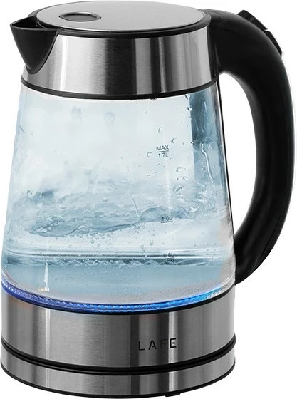 Çajnik elektrik Lafe Essential Glass, 1.7L, xham, argjendtë