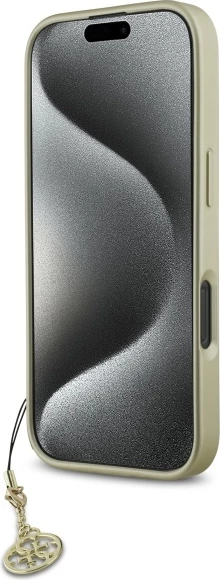 Mbështjellës Guess 4G Charms Collection për iPhone 16 Pro, i zi