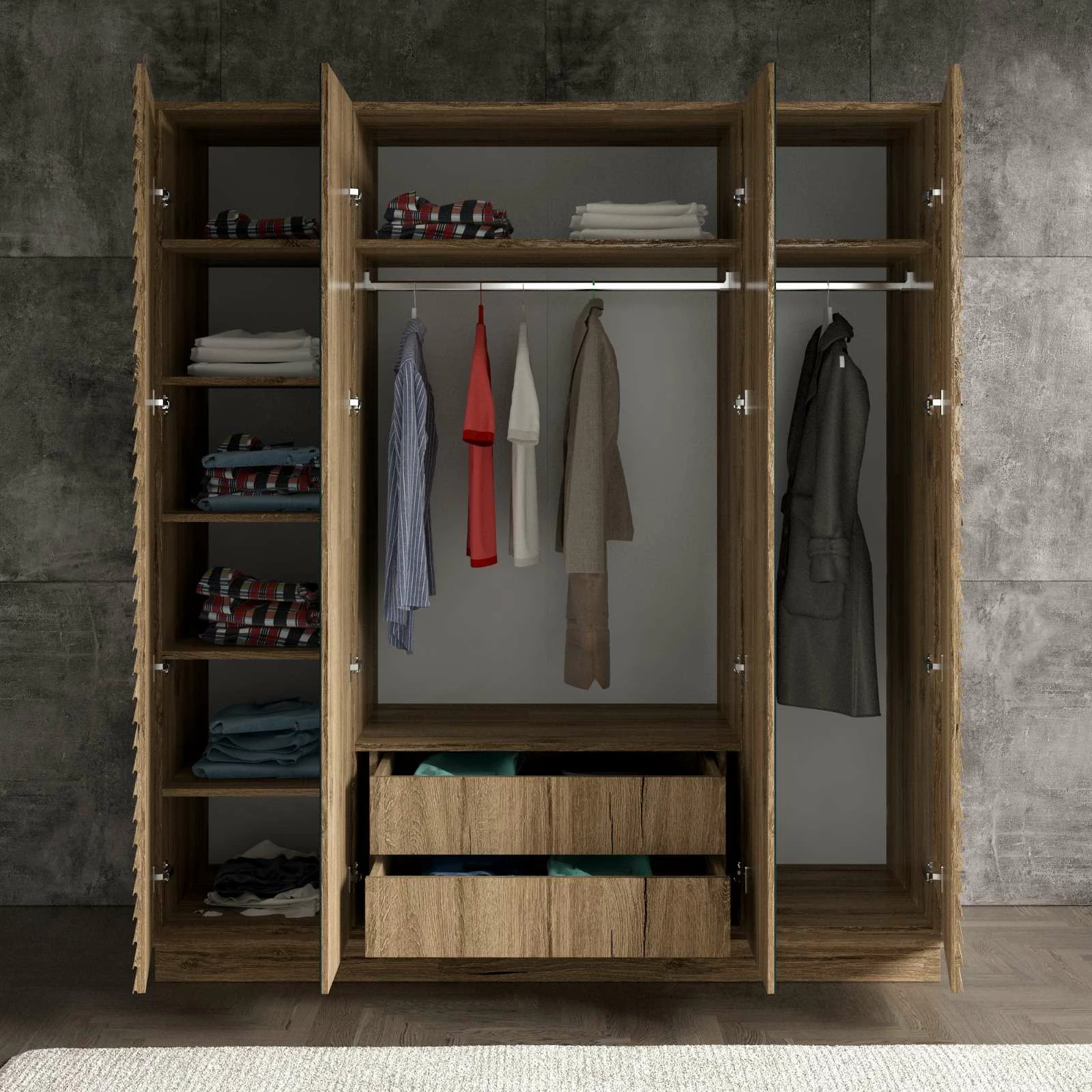 Dollap garderobe Skye Decor, ngjyrë arre, FRN-7019-1