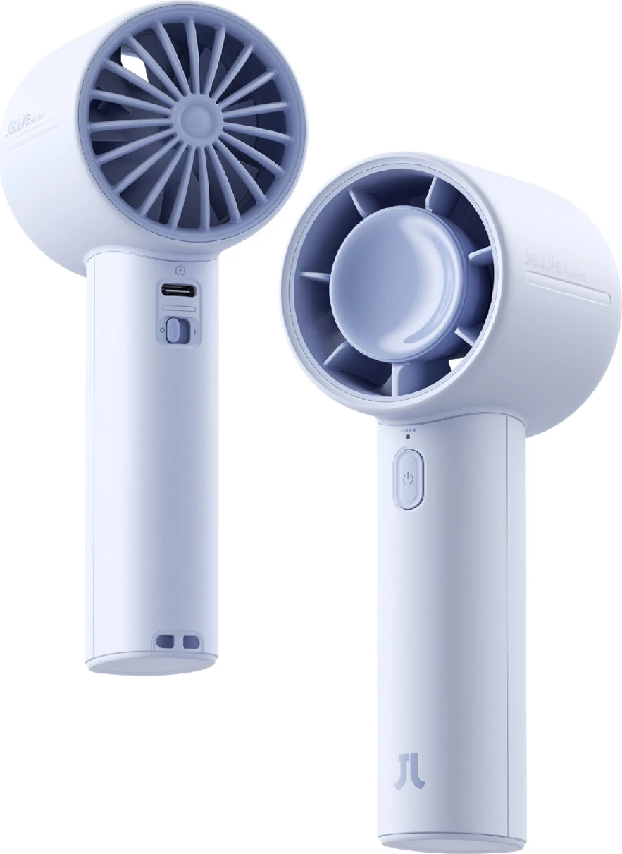 Ventilator dore Jisulife Handheld Fan 10, bateri 4000mAh, USB-C, blu, set me kabllo USB-C dhe litar 7