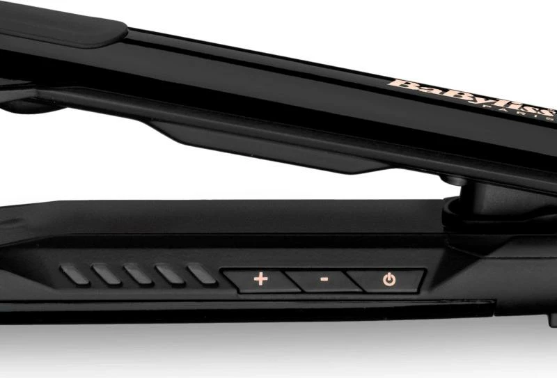 Drejtues dhe kaçurrelues flokësh 2-in-1, BaByliss, Straight & Curl Brilliance ST482E, pllaka titanium-keramike, 150-230°C, jonizim, e zezë ari