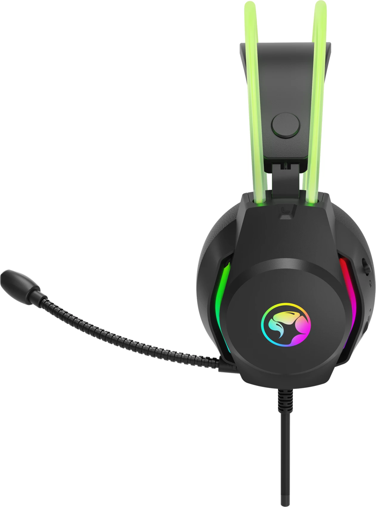 Kufje gaming Marvo H8620 me mikrofon, wired, RGB, 3.5mm + USB, 50mm, të zeza