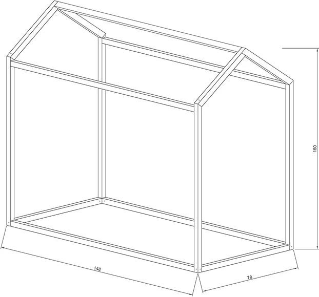 Krevat fëmijësh Palace dru pishe ngjyrë natyrale 70x140cm