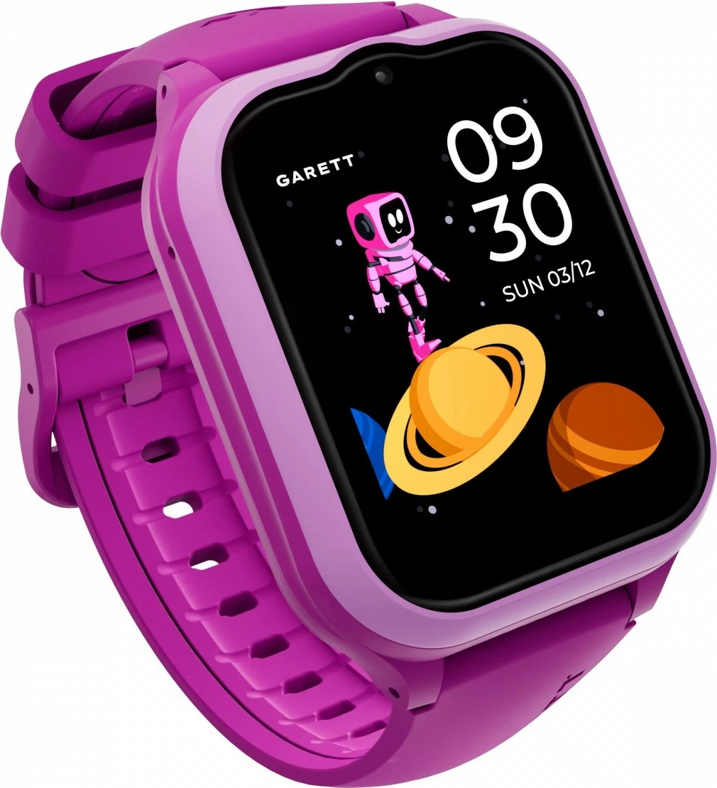 Smartwatch, Garett, Kids eSIM 4G, ekran 1.69" IPS Gorilla Glass, thirrje/video 4G LTE, IP67, bateri 650 mAh, rozë