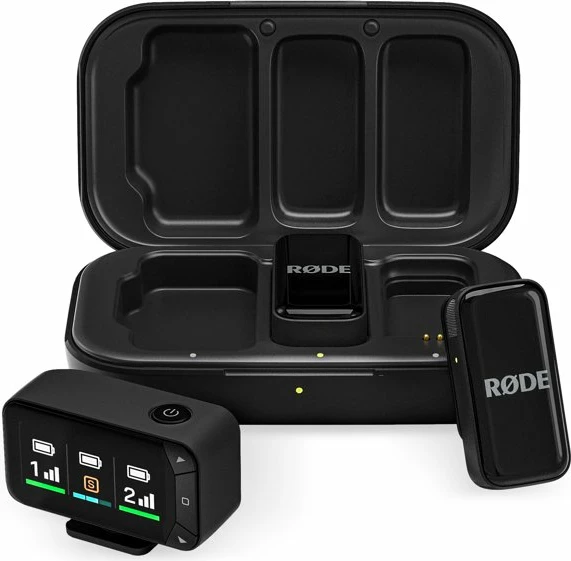 Mikrofon wireless Rode Wireless Micro Camera Kit WIMICROCKIT, USB-C, clip-on, omnidireksional, i zi, set 2x transmetues + 2x marrës + kuti karikimi