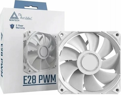 Ventilator PC Montech E28 PWM 120mm i bardhë, 1 copë