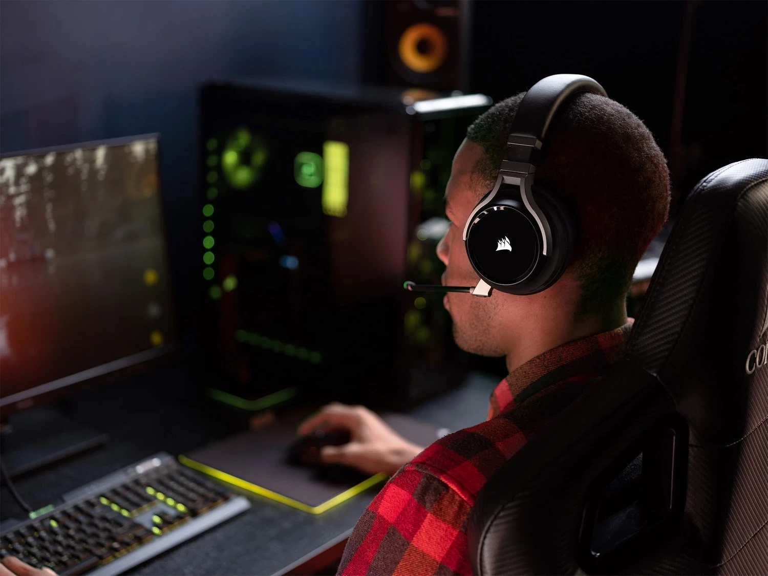 Kufje Corsair Gaming Virtuoz Carbon, të zeza