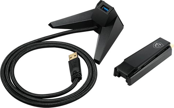Adapter Wi‑Fi USB MSI AX1800, Wi‑Fi 6, Dual-Band 2.4/5 GHz, deri 1201 Mbit/s, i zi