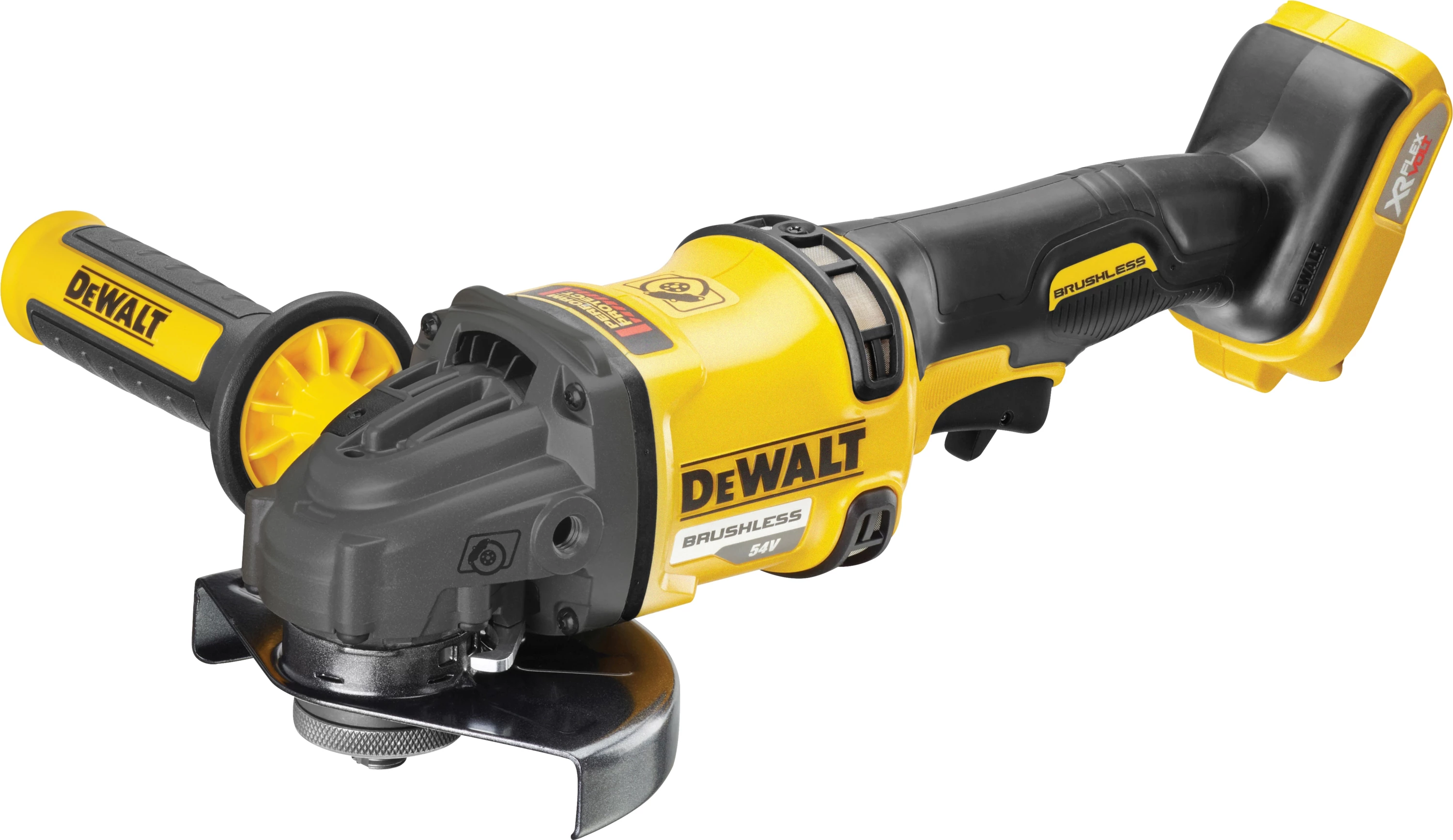 Brus këndor me bateri DeWalt DCG418NT 54V 125mm Brushless, TSTAK pa bateri/karikues, e verdhë/zezë