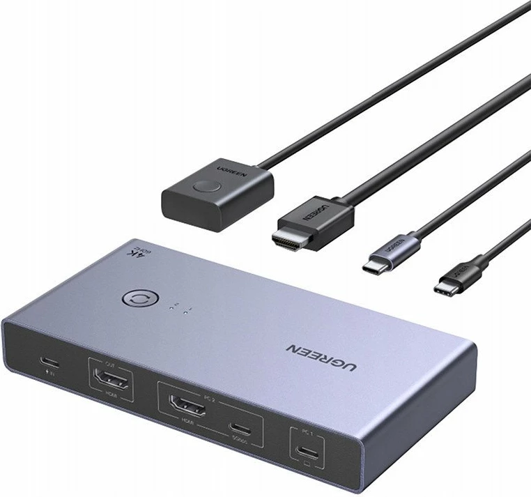 Switch KVM UGREEN CM731 2-në-1 USB-C + HDMI, 4K@60Hz, USB 3.0 5Gbps, PD 100W