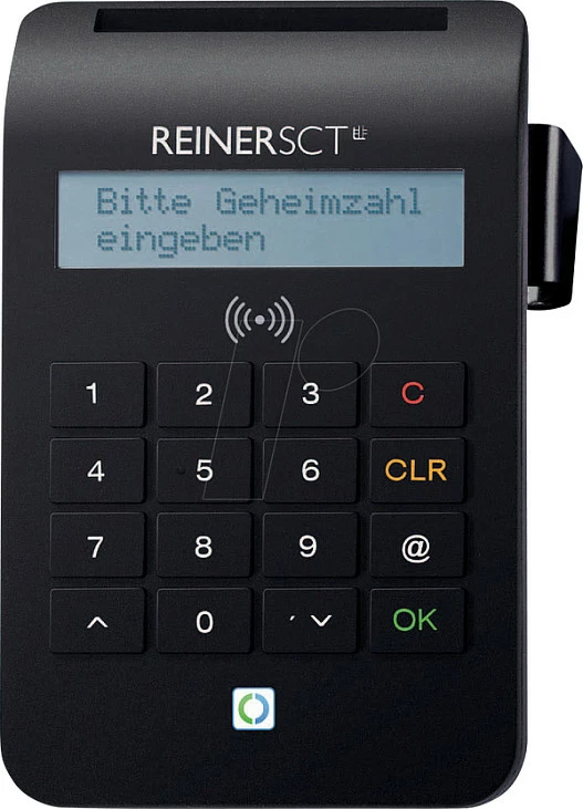 Lexues kartelash REINER SCT cyberJack RFID komfort, USB-C, LCD, tastier numerike, i zi