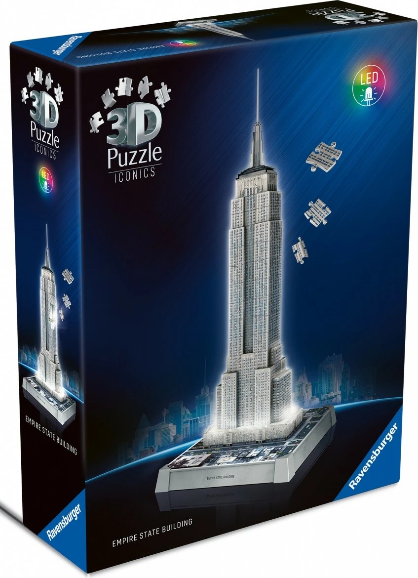 Puzzle 3D Ravensburger Empire State Building, 241 pjesë, me LED