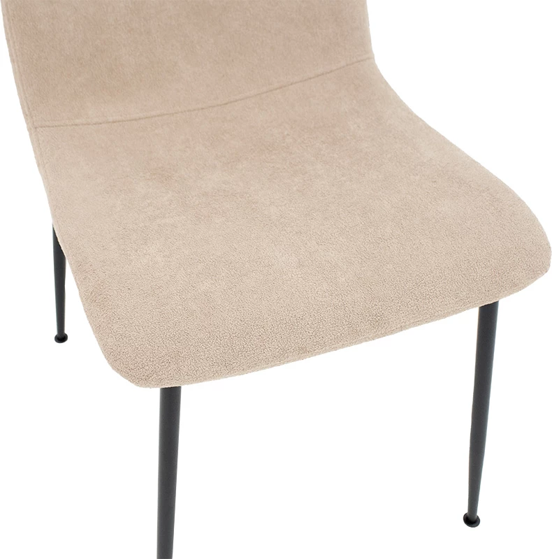 Karrige Gratify, pëlhurë bouclé, këmbë të zeza