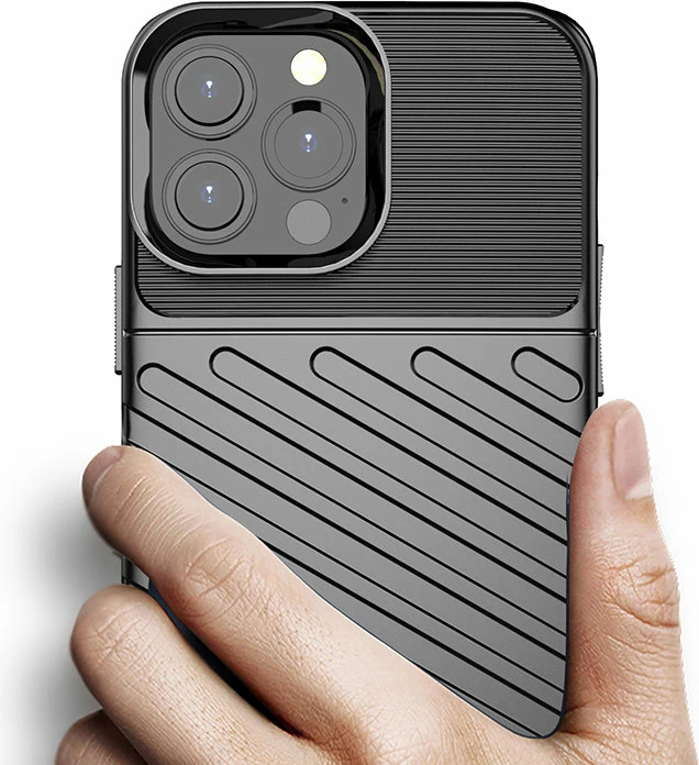 Mbështjellës Hurtel Thunder Case për iPhone 13 Pro Max, TPU, Blu