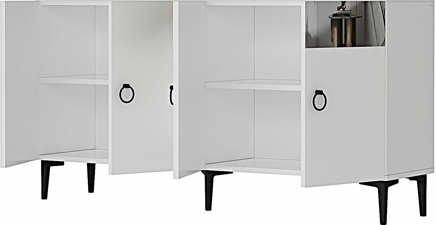 Konsol Skye Decor, Gama 150, e bardhë, argjend