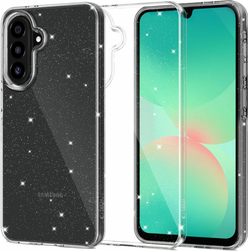 Mbështjellës Tech-Protect FlexAir për Samsung Galaxy A26 5G, Transparent-Glitter