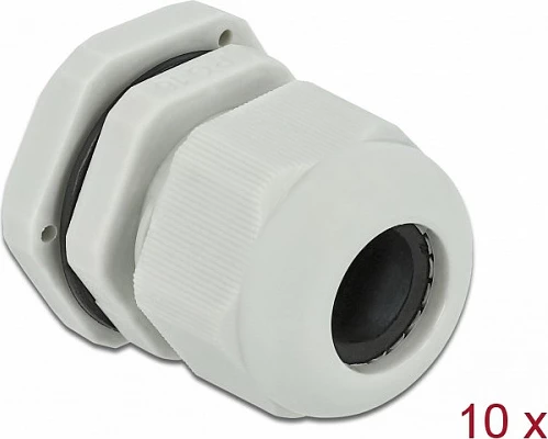 Glandë kablli DeLOCK PG16, IP68, për kabllo Ø deri 14 mm, 10 copë, gri