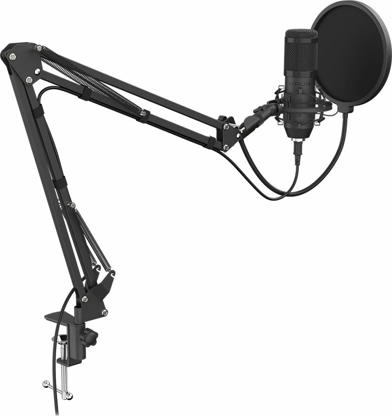 Mikrofon Krux EDIS 1000 KRX0109 USB kondensator kardioid me boom arm, set, i zi