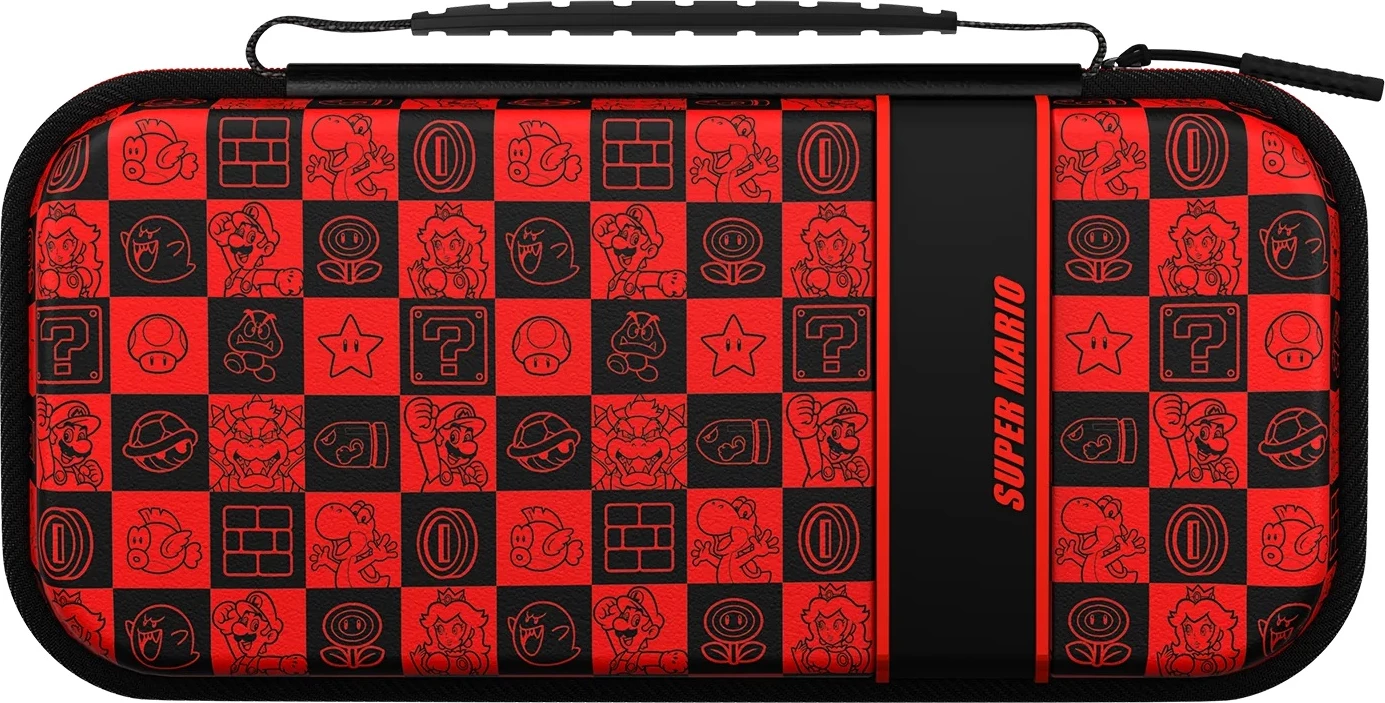 Kuti udhëtimi për Nintendo Switch PDP Switch Travel Case Plus Mario Icon Glow in the Dark, e kuqe/zezë