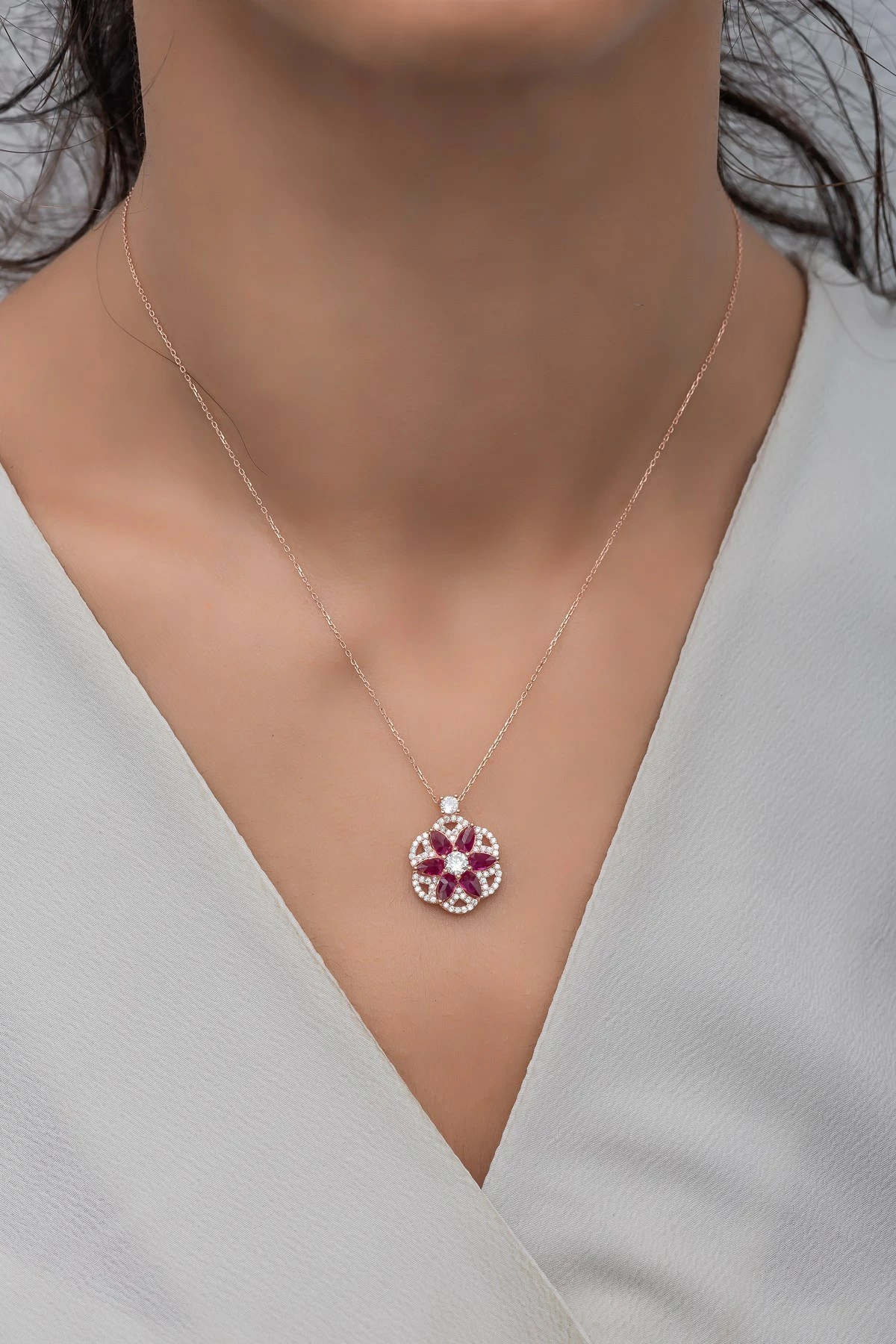 Varëse argjendi Jumeon, NRZ99549, ngjyrë rozë e artë, fuchsia, e bardhë
