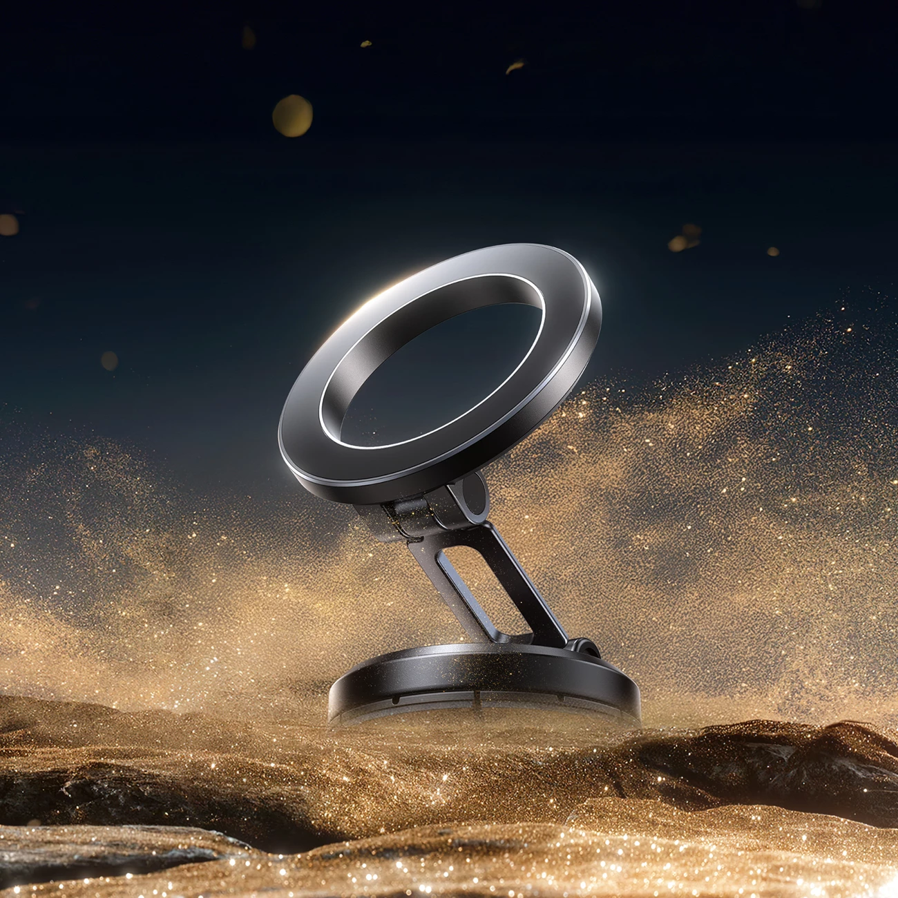 Mbajtës magnetik për panel makine Joyroom JR-ZS505, kompatibil me MagSafe, rrotullim 360°, ngjitje 3M + gotë thithëse, për telefona 4.7-7.0 inç, e zezë