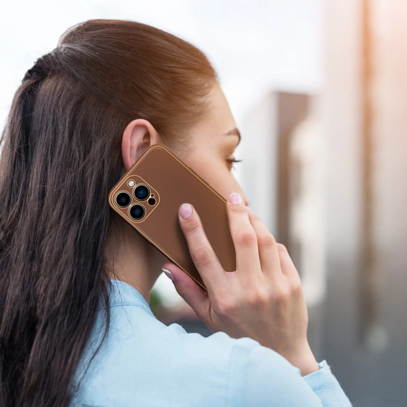 Mbështjellës Dux Ducis Yolo për iPhone 14 Pro, Kafe