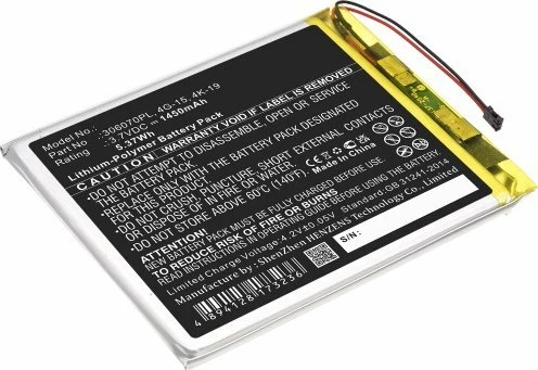 Bateri Cameron Sino CS-PTK626SL 1450mAh 3.7V Li-Poly për e-book reader, e zezë