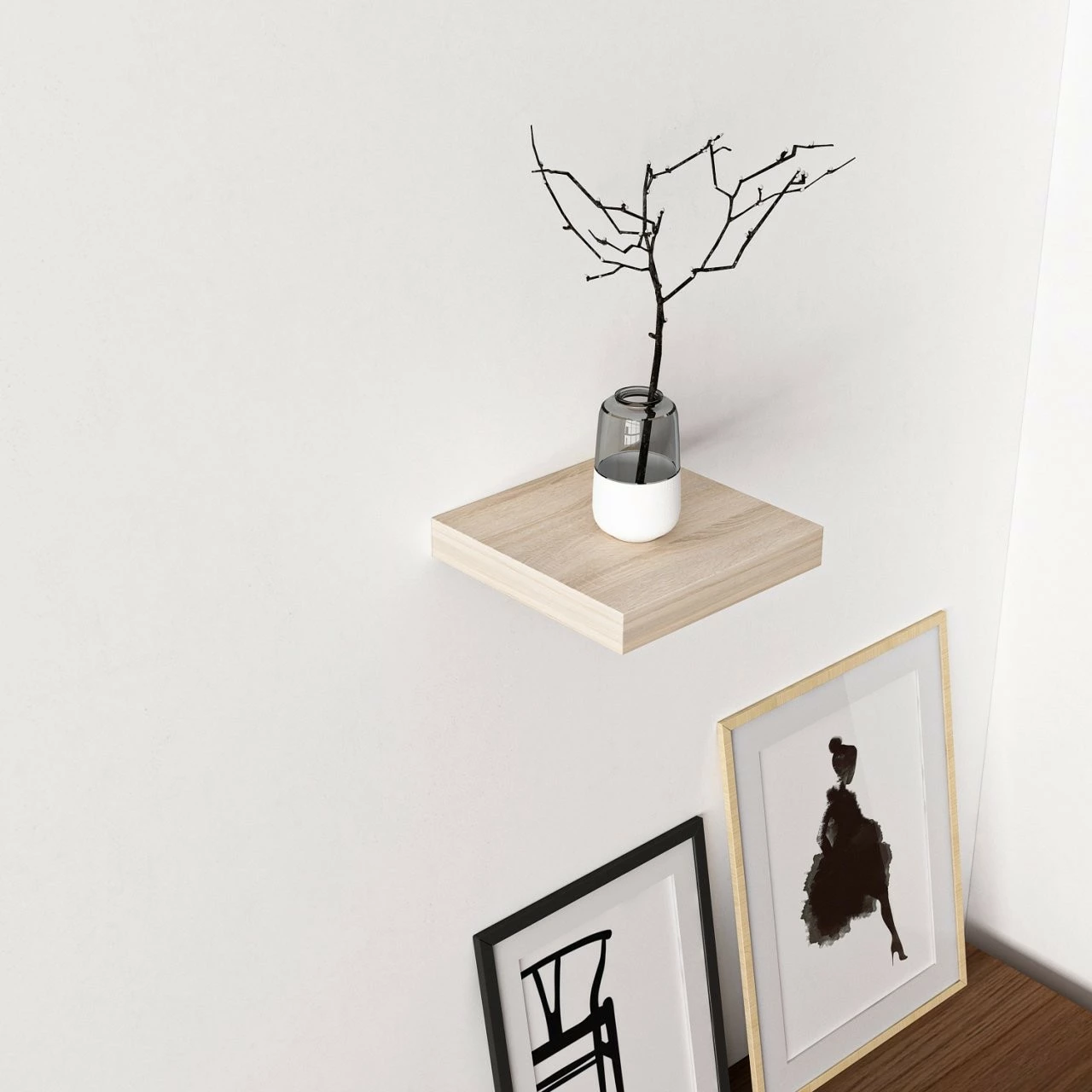 Raft muri Skye Decor, i zi, 23 cm