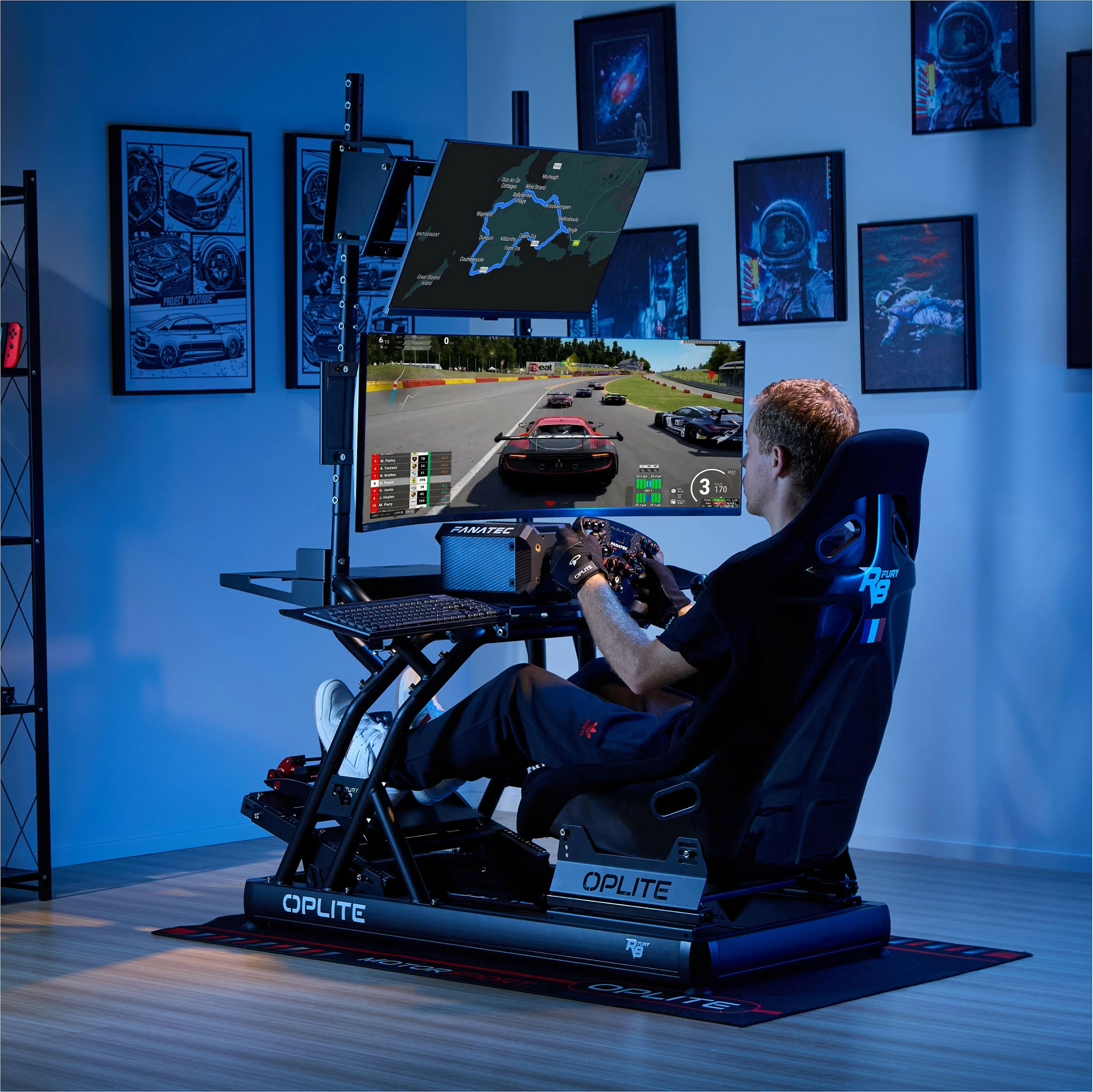 Mbajtës monitori Oplite R8 Single, montim në tavolinë, deri 57", 30 kg, i zi