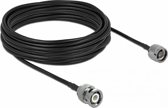 Kabllo antene DeLOCK N në BNC, LMR195, 10 m, 50Ω, zi/gri