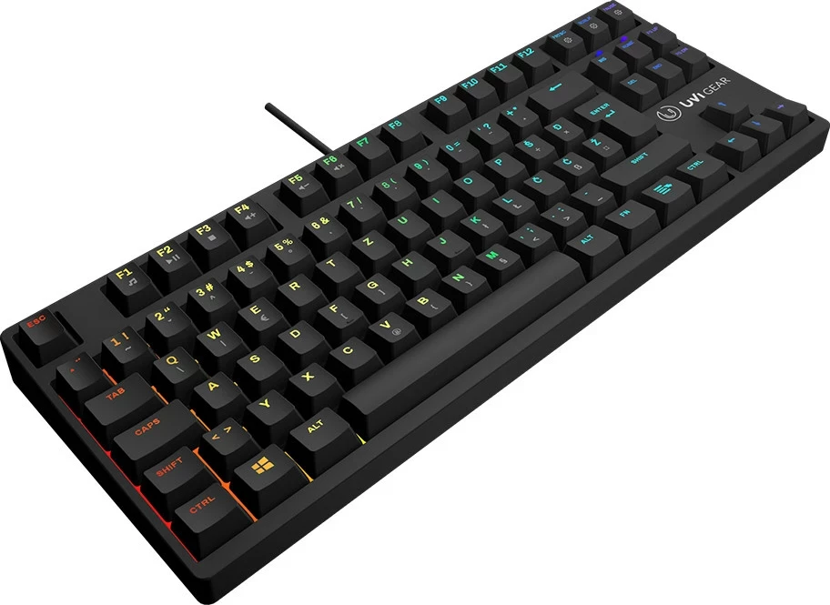 Tastierë gaming UVI Pride Mini TKL 87 taste, UK SLO/CRO layout, RGB, e zezë