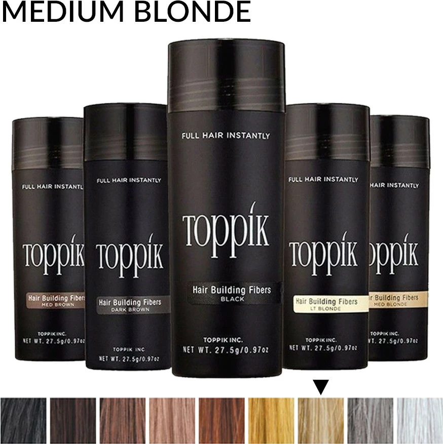 Fibra për flokë Toppik Hair Fiber 27.5 g, deri 50 aplikime, Medium Blonde