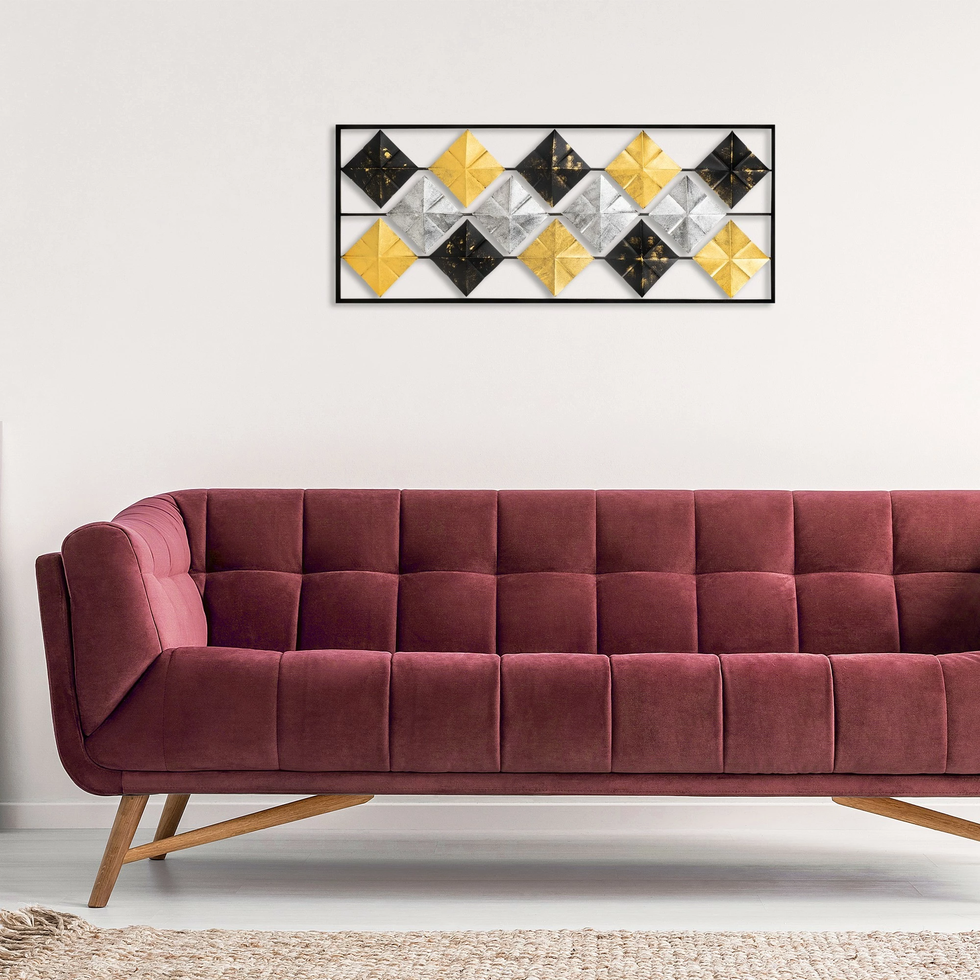 Aksesor dekorativ metalik për mur, Wallity Tesoro, shumëngjyrësh, 38x95cm
