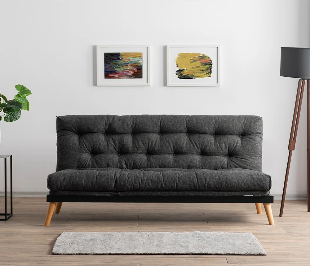 Divan-krevat treshe, Atelier del Sofa, Saki, ngjyrë gri e errët
