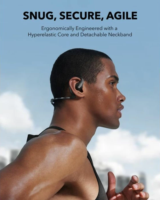 Kufje wireless Anker Soundcore AeroFit Pro A3871G11, LDAC, Spatial Sound, IPX5, 46h, me kuti karikimi, të zeza