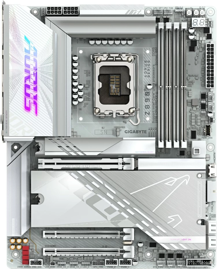 Pllakë amë Gigabyte Z890 AORUS PRO ICE, ATX, DDR5, LGA1851, e bardhë