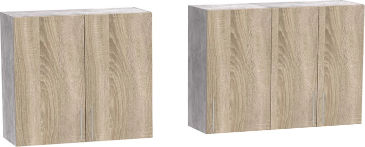 Njësi kuzhine Festa V melamine, ngjyrë sonoma dhe sipërfaqe pune ngjyrë gri e lehtë 160x60x85cm