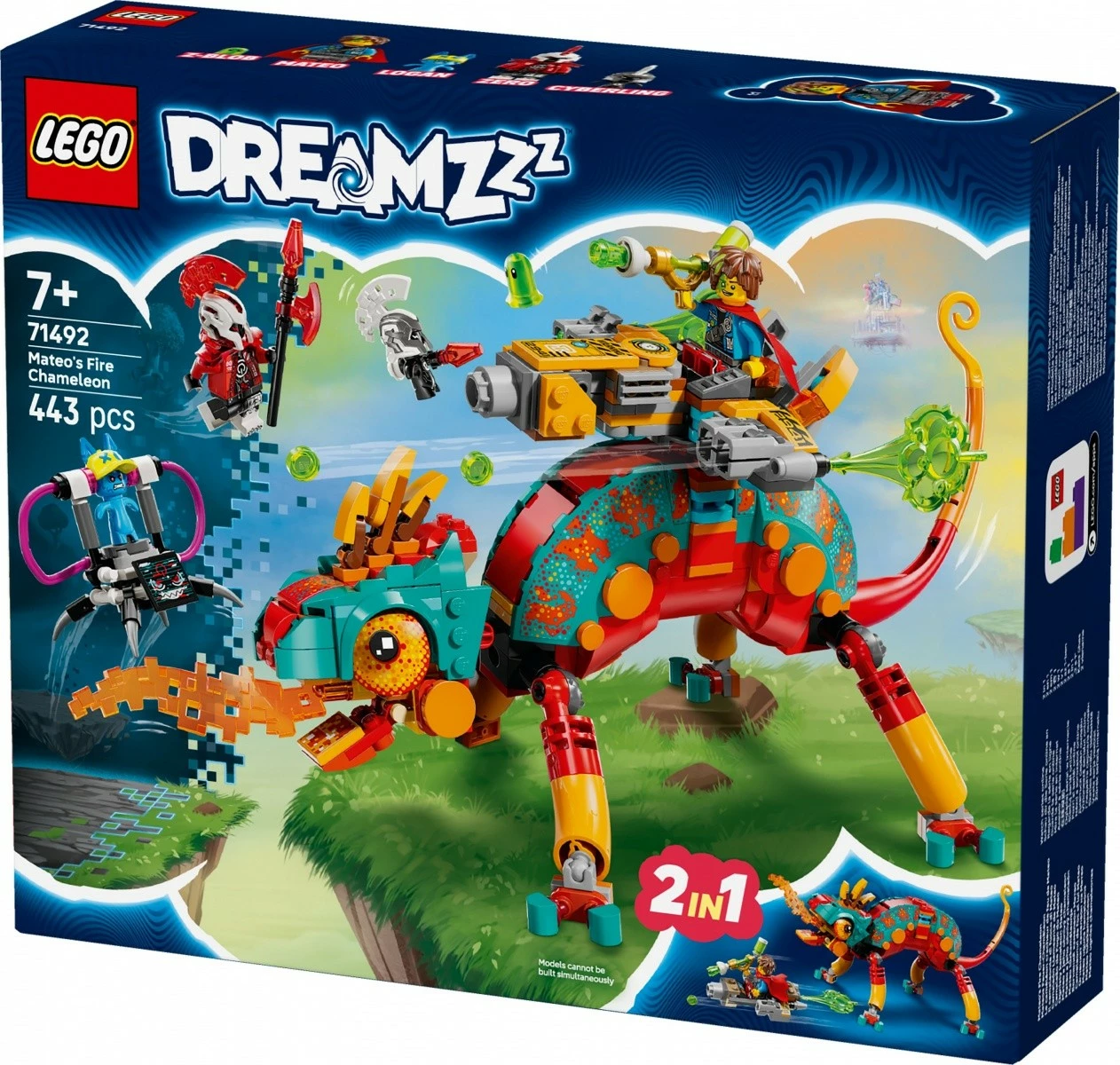 Set LEGO DREAMZzz Mateo's Fiery Chameleon 71492, 443 pjesë, për fëmijë, shumëngjyrësh