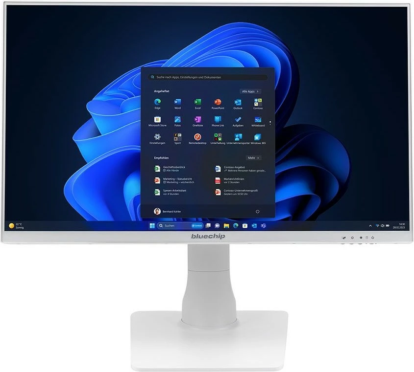 Kompjuter All-in-One bluechip BUSINESSline AIO2350t, i5 14400, 16GB RAM, 500GB SSD, 23.8 inç Touch, bardhë