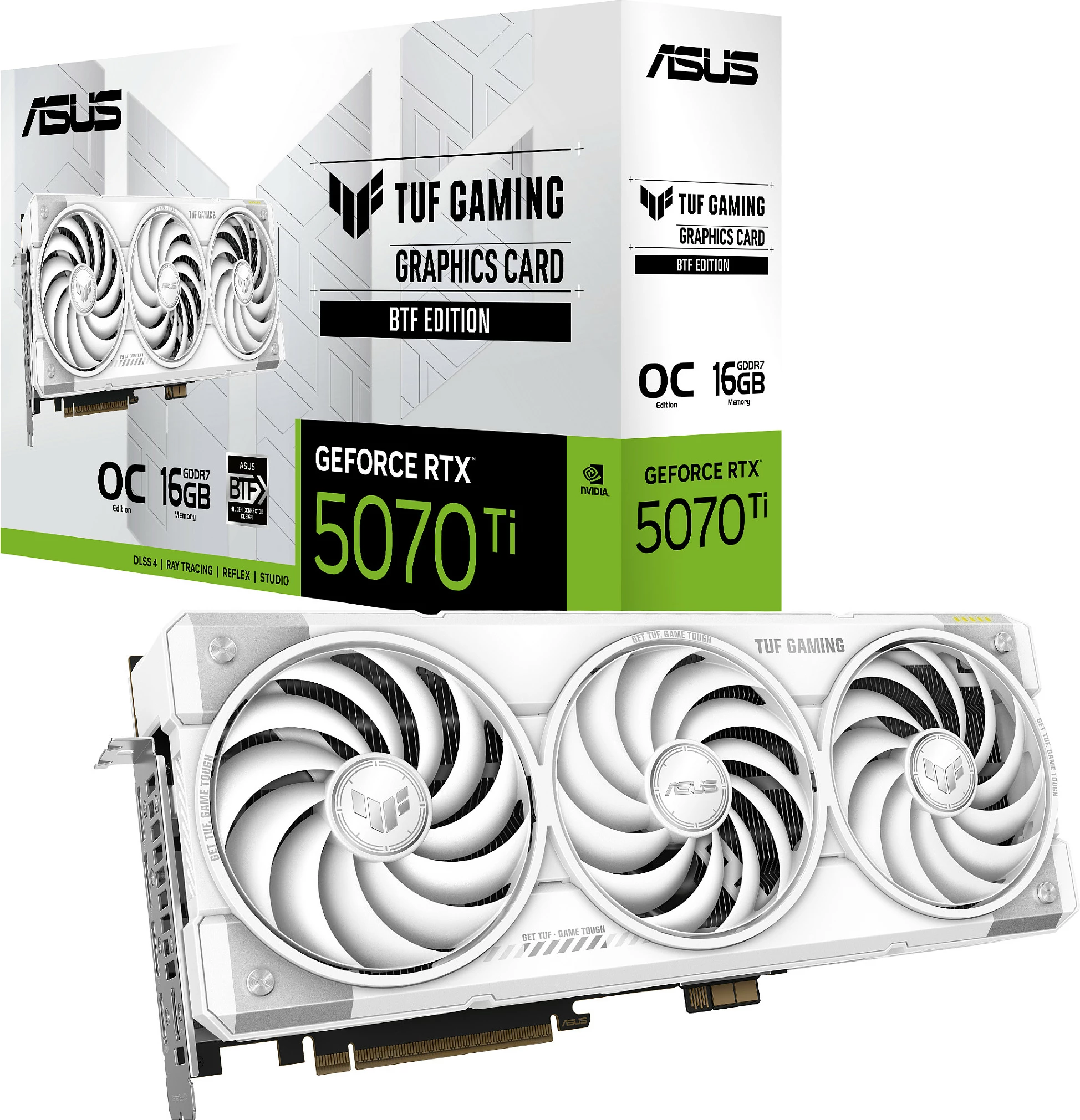 Kartë grafike ASUS TUF Gaming RTX 5070 Ti 16GB GDDR7 e bardhë