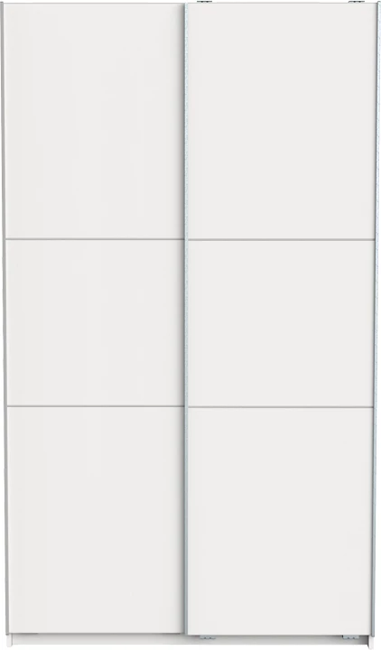 Dollap me dy dyer rrëshqitëse Kawen, ngjyrë e bardhë matte, 116.5x60x203cm