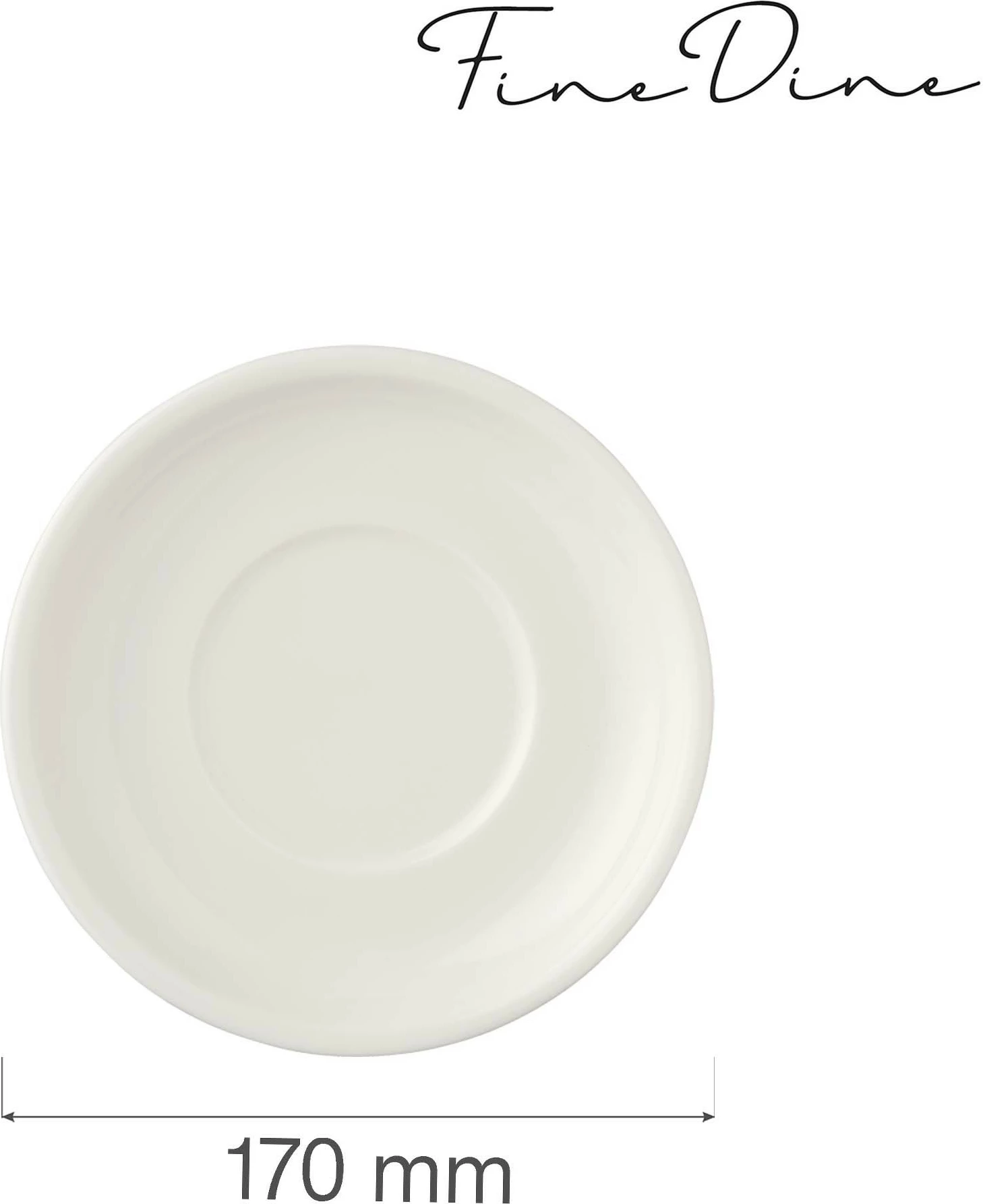 Pjatëz Fine Dine Crema 170mm porcelan i vitrifiar, krem, set 6 copë